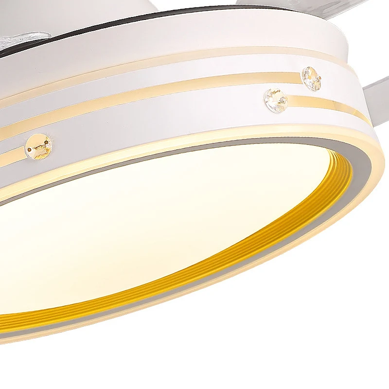 Minimalistische LED-plafondventilator Drumlicht Acryl witte inbouwlamp met schema-uitschakelontwerp Clearhalo
