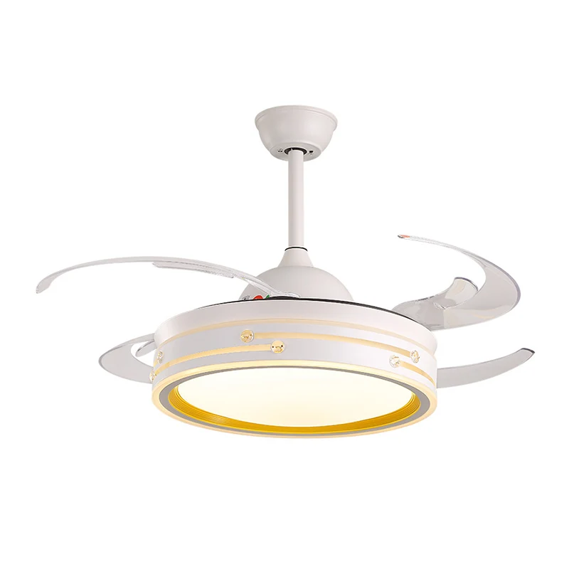 Minimalistische LED-plafondventilator Drumlicht Acryl witte inbouwlamp met schema-uitschakelontwerp Clearhalo