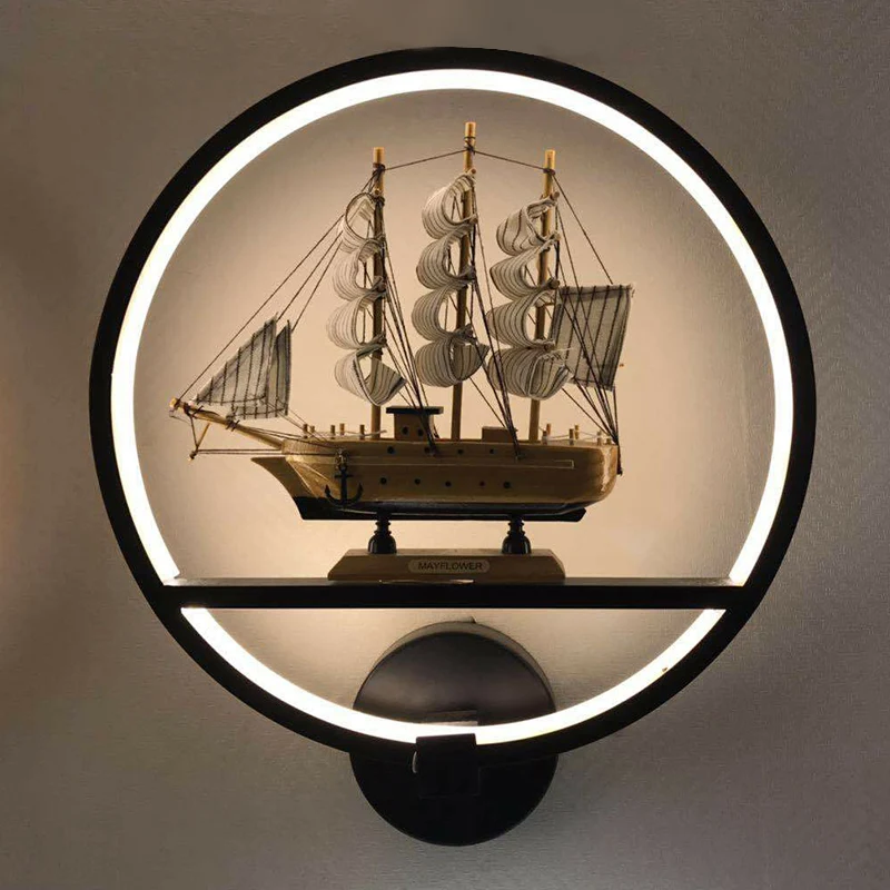 Minimalistische ronde wandkandelaar licht acryl woonkamer LED-wandmontage verlichting wit Clearhalo