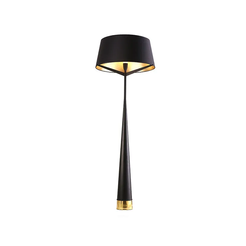 Minimalistische staande lamp trommelvorm, metalen leeslamp met enkele kop de slaapkamer, wit/zwart Clearhalo
