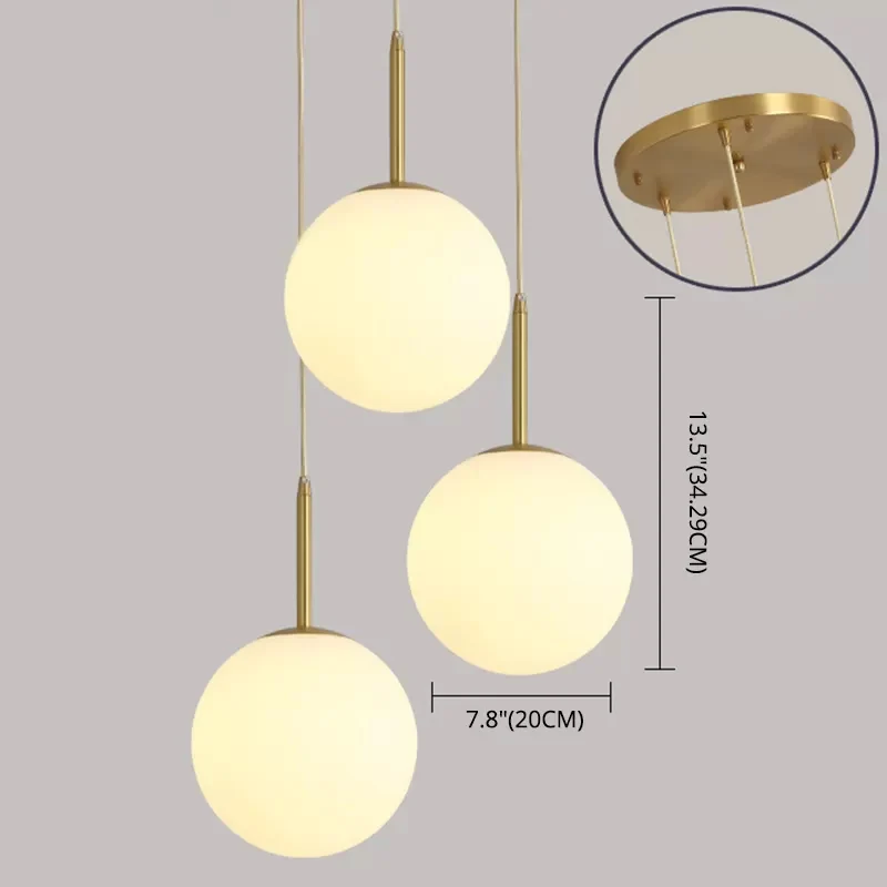 Modern minimalistisch design hanglamp witte bol glazen kap hanglamp voor eettafel Clearhalo