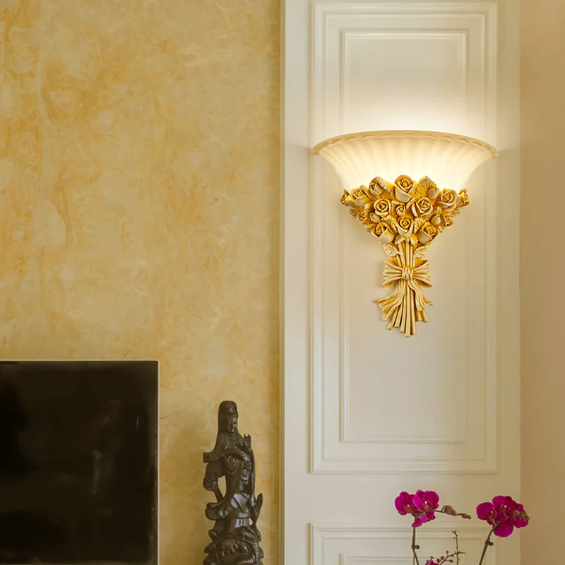 Modern Rose Flush Sconce Light Prachtige 1-lichte hars wandverlichtingsideeën beige Clearhalo