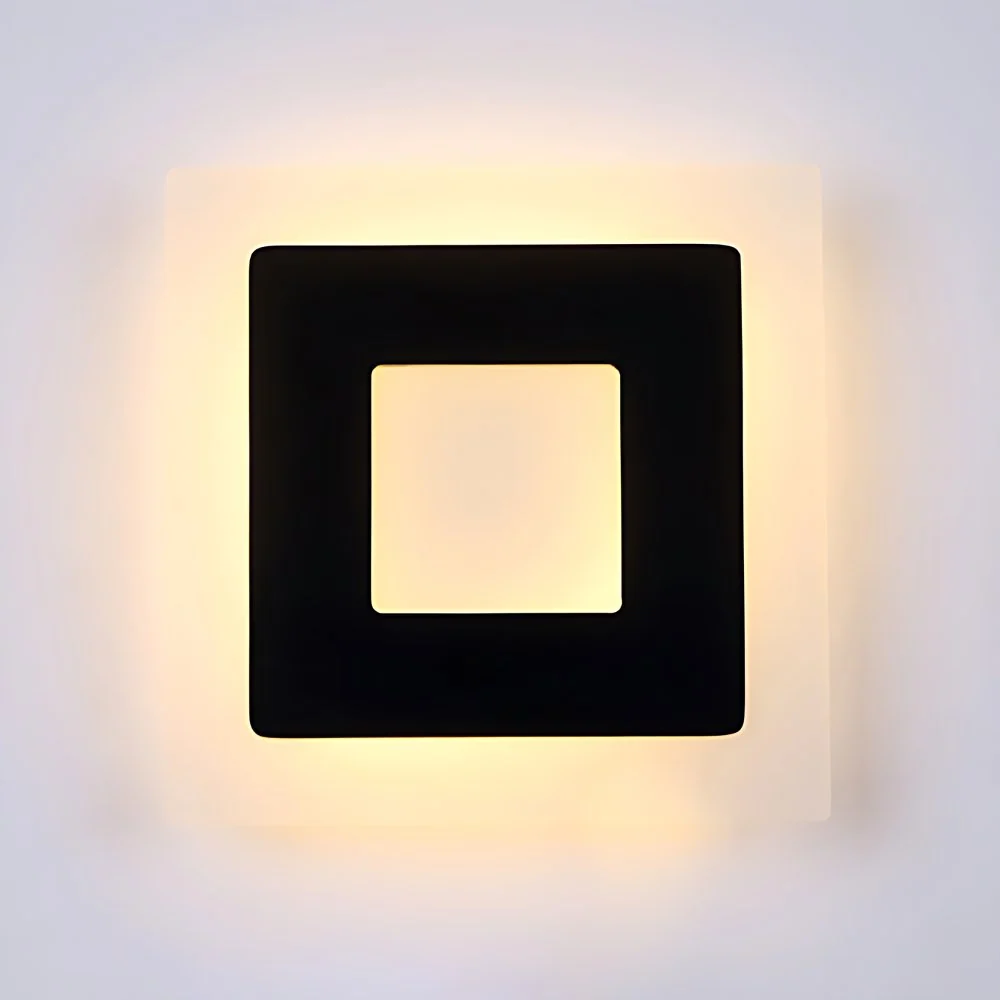Modern vierkant acryl schanslicht LED-woonkamerwandverlichtingsarmatuur warm/wit licht Clearhalo