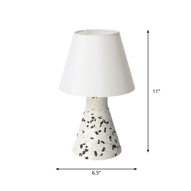 Modern wijd uitlopend nachtkastje licht marmeren 1-lichts slaapkamer nachtkastje lamp met ton stoffen kap Clearhalo