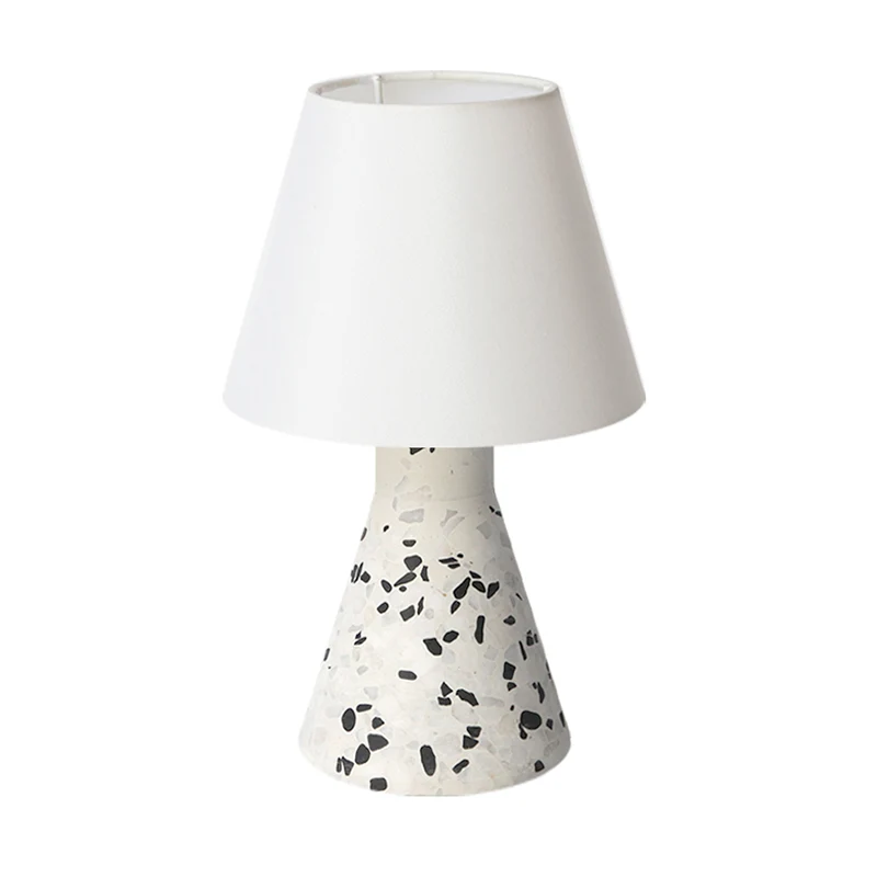 Modern wijd uitlopend nachtkastje licht marmeren 1-lichts slaapkamer nachtkastje lamp met ton stoffen kap Clearhalo