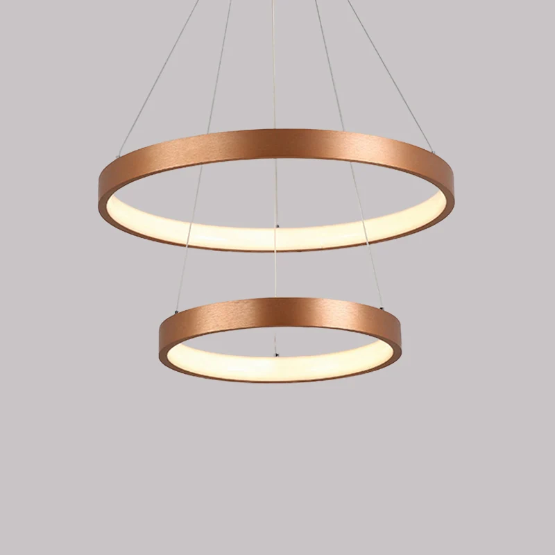 Moderne 1/2/3-kops kroonluchterlamp met acrylkap Gouden ring hangende plafondlamp warm / wit licht Clearhalo