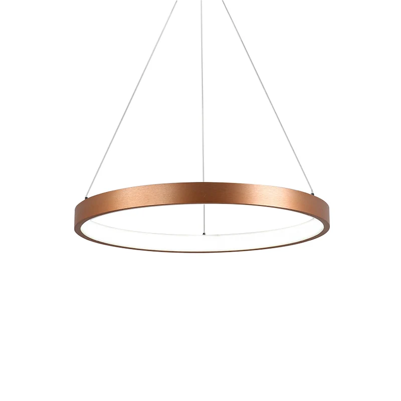Moderne 1/2/3-kops kroonluchterlamp met acrylkap Gouden ring hangende plafondlamp warm / wit licht Clearhalo
