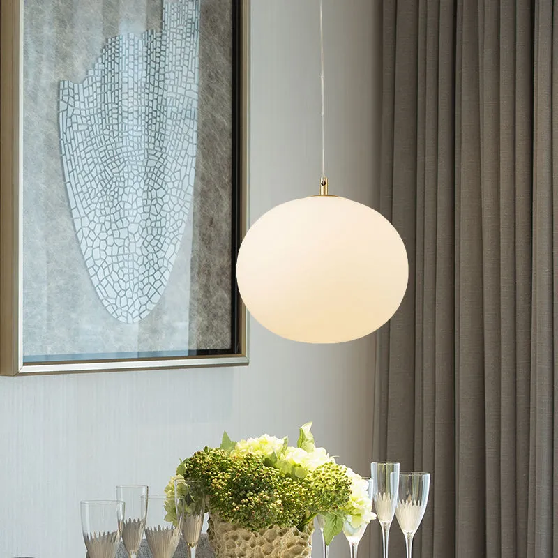 Moderne bolhanglampenset wit glas 11"/13" W 1 lamp eetkamer ophangverlichting Clearhalo