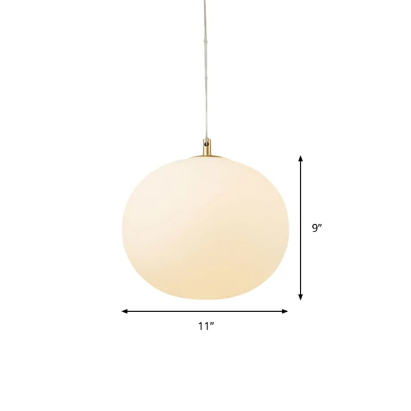 Moderne bolhanglampenset wit glas 11"/13" W 1 lamp eetkamer ophangverlichting Clearhalo