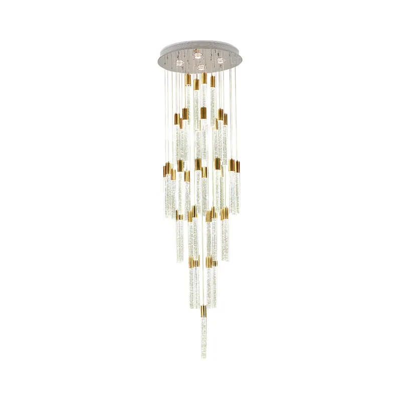 Moderne buiscluster hanglamp 24 koppen helder glazen LED hangende plafondlamp goud Clearhalo