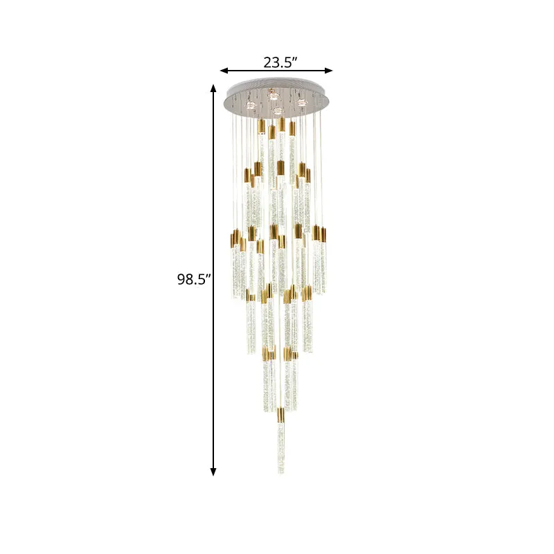 Moderne buiscluster hanglamp 24 koppen helder glazen LED hangende plafondlamp goud Clearhalo
