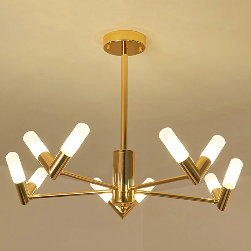 Moderne buisplafondkroonluchter metaal 10/30 lichten Dinging kamer hangend plafondlicht messing Clearhalo