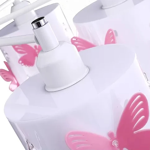 Moderne cilinder semi-inbouw plafondlamp met geëtste vlinder acryl roze plafondlamp Clearhalo