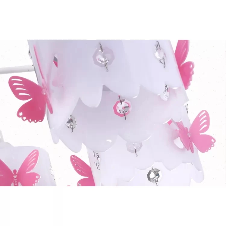 Moderne cilinder semi-inbouw plafondlamp met geëtste vlinder acryl roze plafondlamp Clearhalo