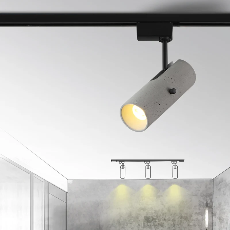 Moderne cilinderkap, semi-inbouw cementeetkamer, inbouwspot grijs Clearhalo