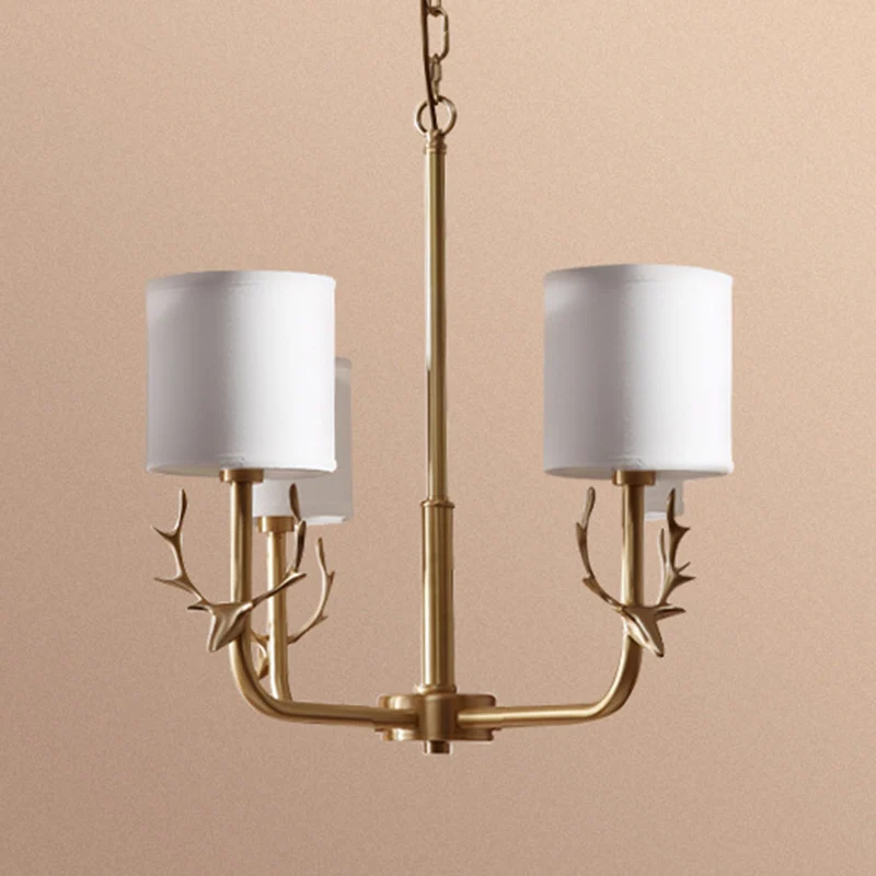 Moderne cilindervormige hanglamp van stoffen woonkamerkroonluchter met geweidecor Clearhalo