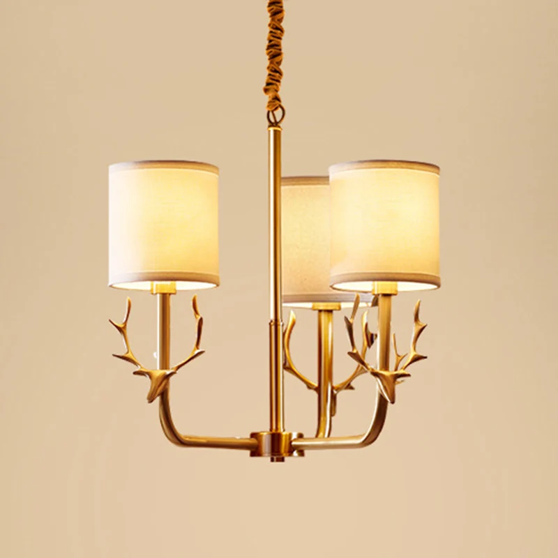 Moderne cilindervormige hanglamp van stoffen woonkamerkroonluchter met geweidecor Clearhalo