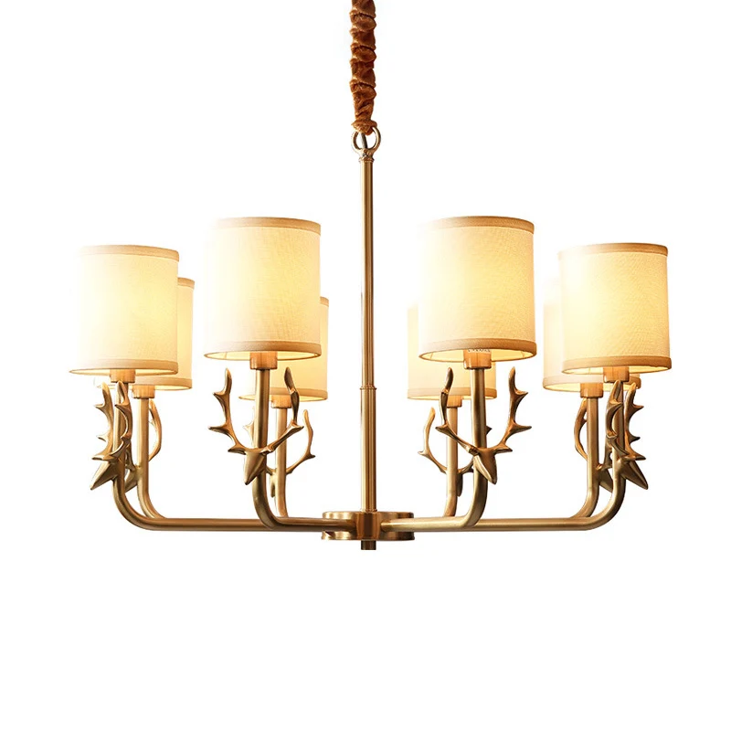 Moderne cilindervormige hanglamp van stoffen woonkamerkroonluchter met geweidecor Clearhalo