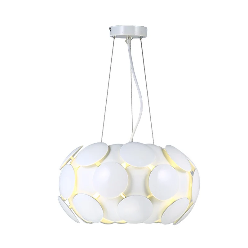 Moderne cirkelpaneel hangende kroonluchter acryl 3-lichts restaurant plafond hanglamp wit met trommelontwerp Clearhalo