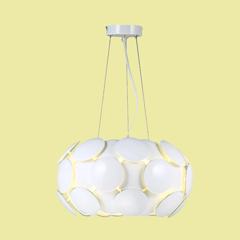 Moderne cirkelpaneel hangende kroonluchter acryl 3-lichts restaurant plafond hanglamp wit met trommelontwerp Clearhalo