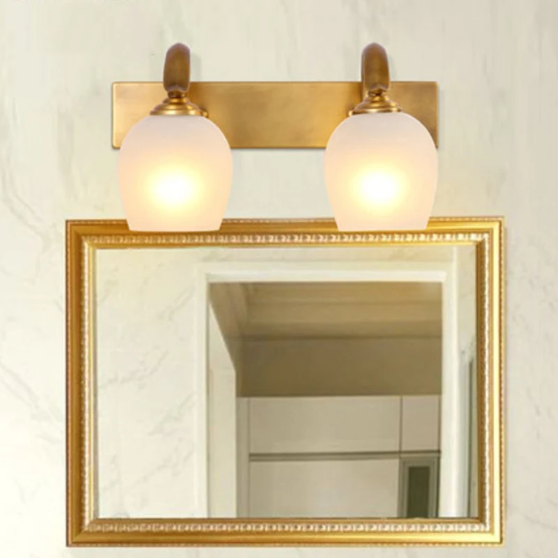 Moderne Dome Vanity Wandkandelaar 2/3 Lichts Metalen Wandlamp Armatuur Messing voor Badkamer Clearhalo