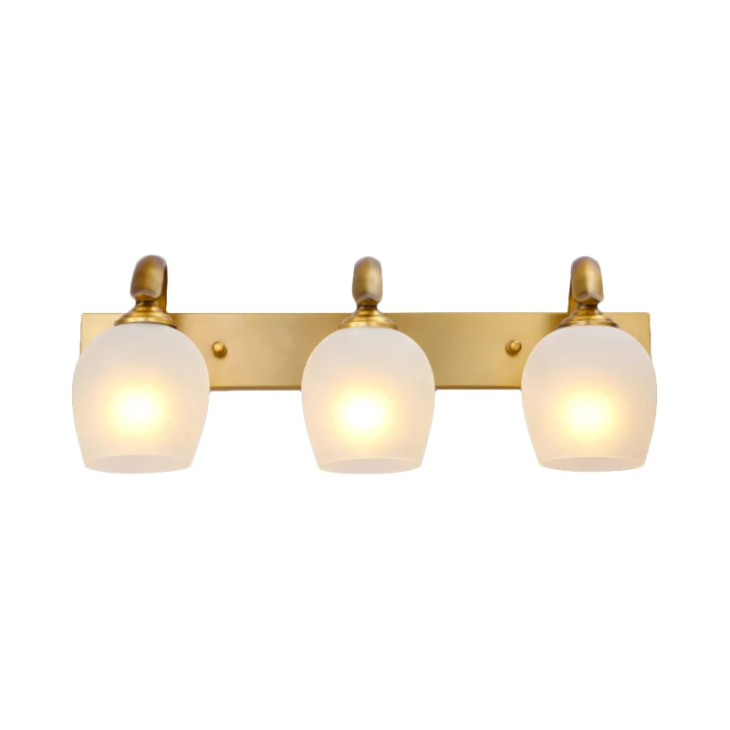 Moderne Dome Vanity Wandkandelaar 2/3 Lichts Metalen Wandlamp Armatuur Messing voor Badkamer Clearhalo
