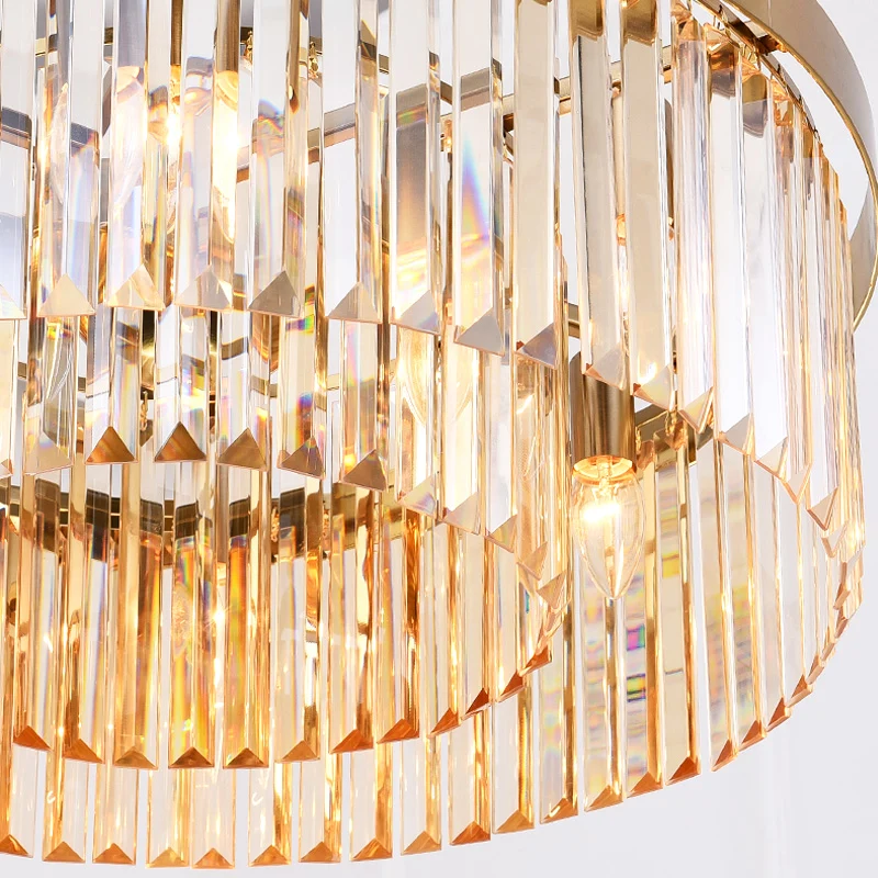 Moderne Drum Kroonluchter Lichtpunt Driezijdige Glazen Staaf 6/12 Lichten Woonkamer Hanglamp, 23,5"/31,5" Breed Clearhalo