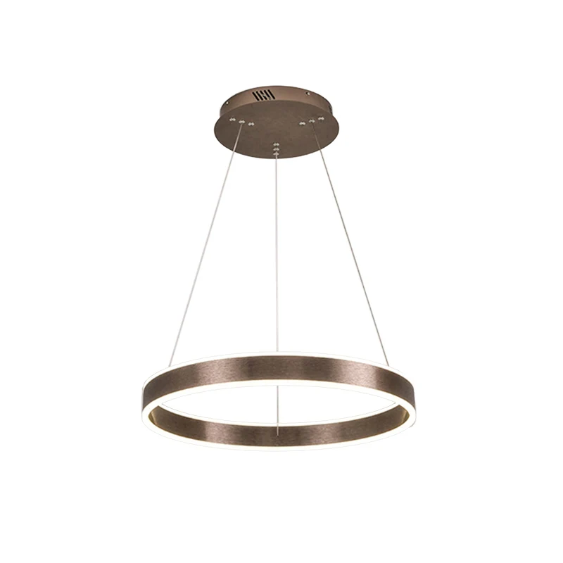 Moderne elegante LED-kroonluchter acryl koffie 1/2/3-tier lus hanglamp met hoogte verstelbaar ontwerp, warm/wit licht Clea...