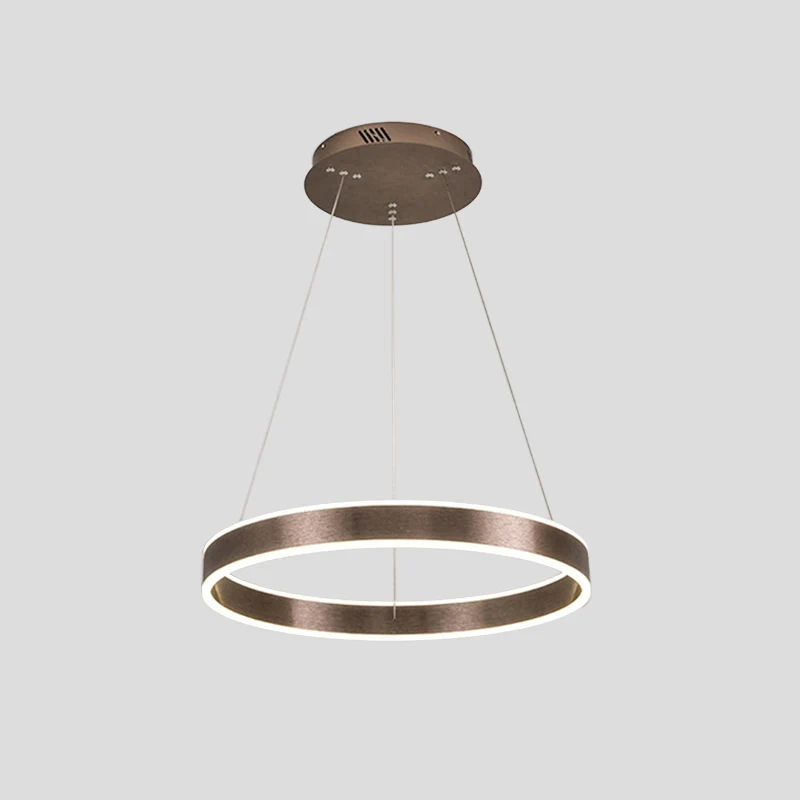 Moderne elegante LED-kroonluchter acryl koffie 1/2/3-tier lus hanglamp met hoogte verstelbaar ontwerp, warm/wit licht Clea...