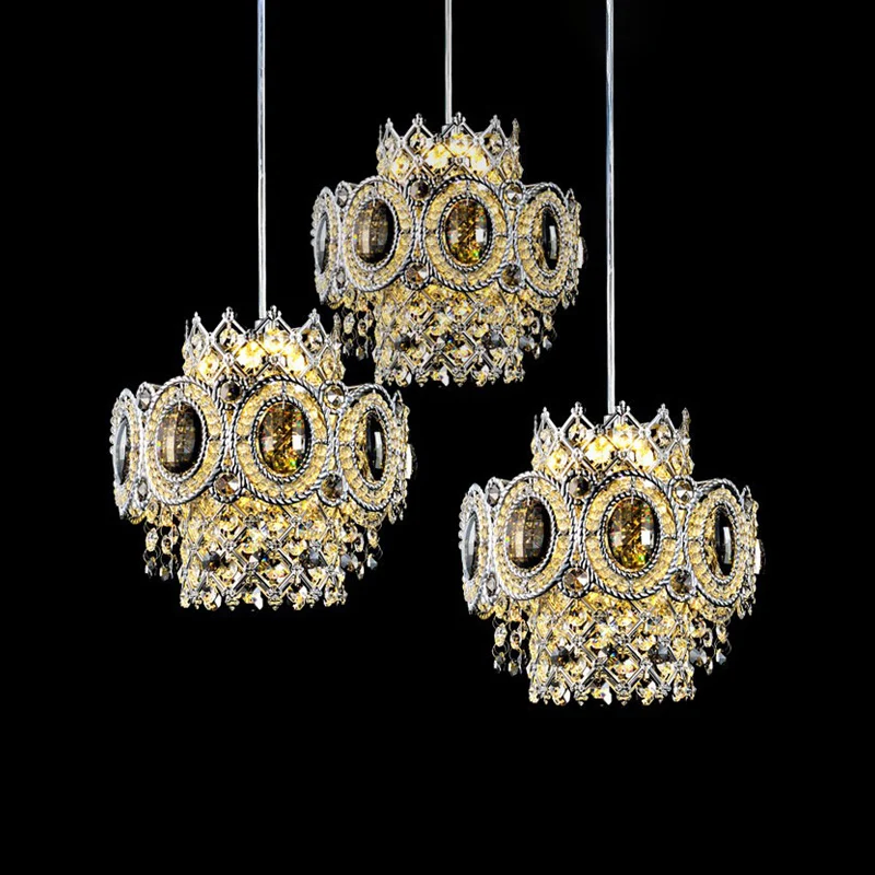 Moderne gelaagde hanglamp met bloemen, 3 lampen en meerdere hanglampen van kristal chroom Clearhalo