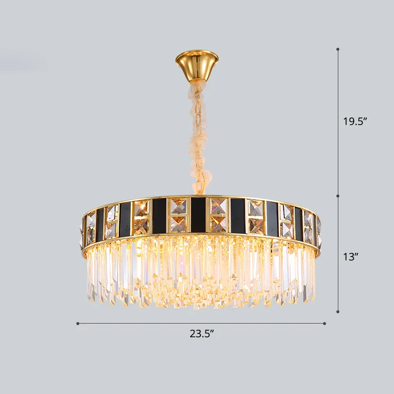 Moderne geometrische kroonluchter kristallen prisma woonkamer hanglamp goud Clearhalo