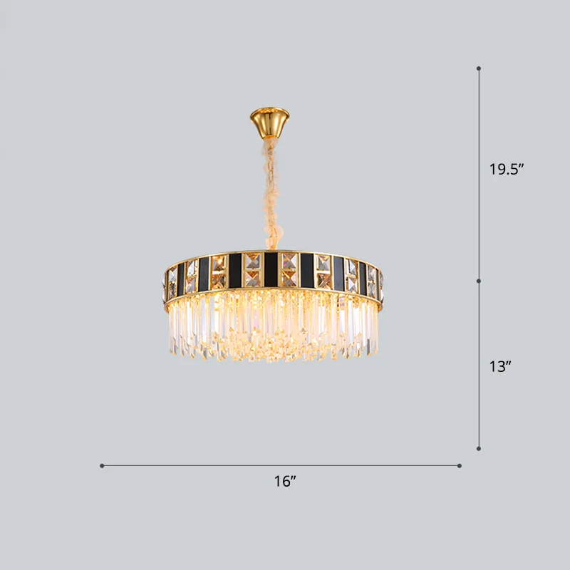Moderne geometrische kroonluchter kristallen prisma woonkamer hanglamp goud Clearhalo