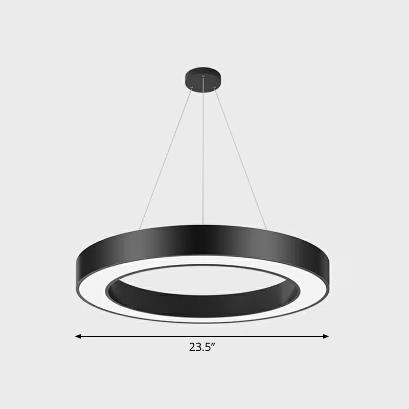 Moderne geometrische LED-plafondverlichting Acryl kantoorkroonluchterlamp zwart Clearhalo