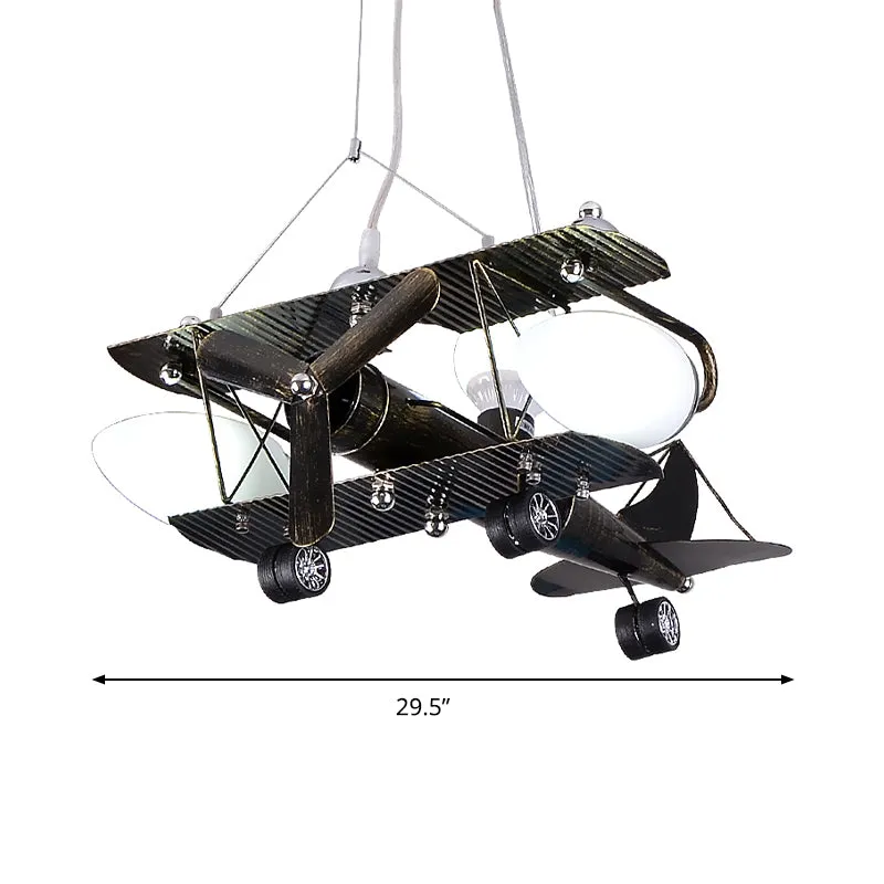 Moderne gevechtsvliegtuig hangende lichten metalen kroonluchter brons voor kinderslaapkamer Clearhalo