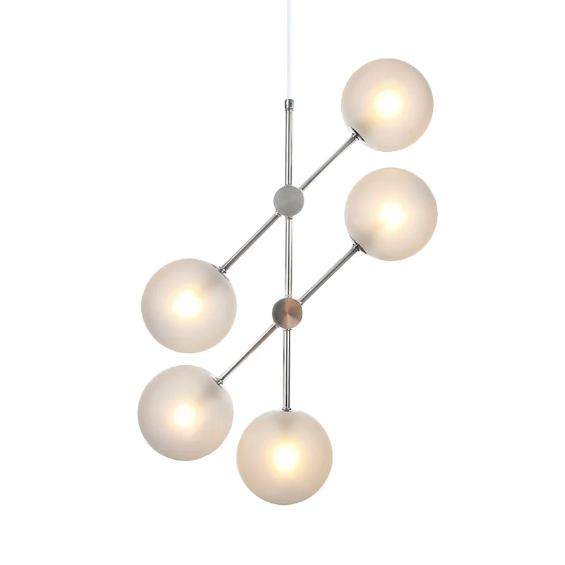 Moderne Globe kroonluchter verlichting getextureerd wit glas 5 lampen slaapkamer plafond hanglamp Clearhalo