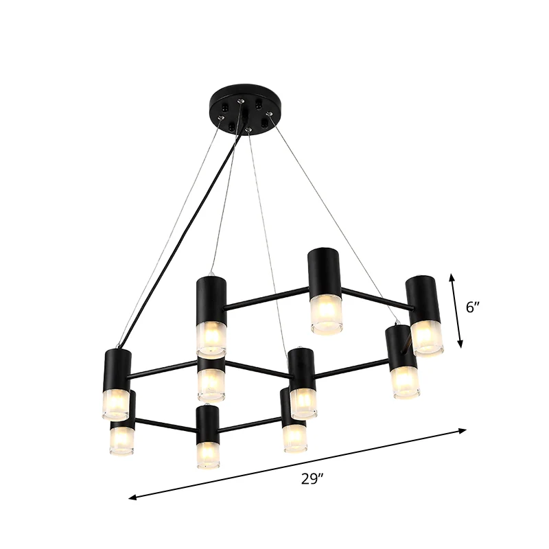 Moderne honingraatvormige kroonluchter metalen zwarte hanglamp voor hotelwoonkamer Clearhalo