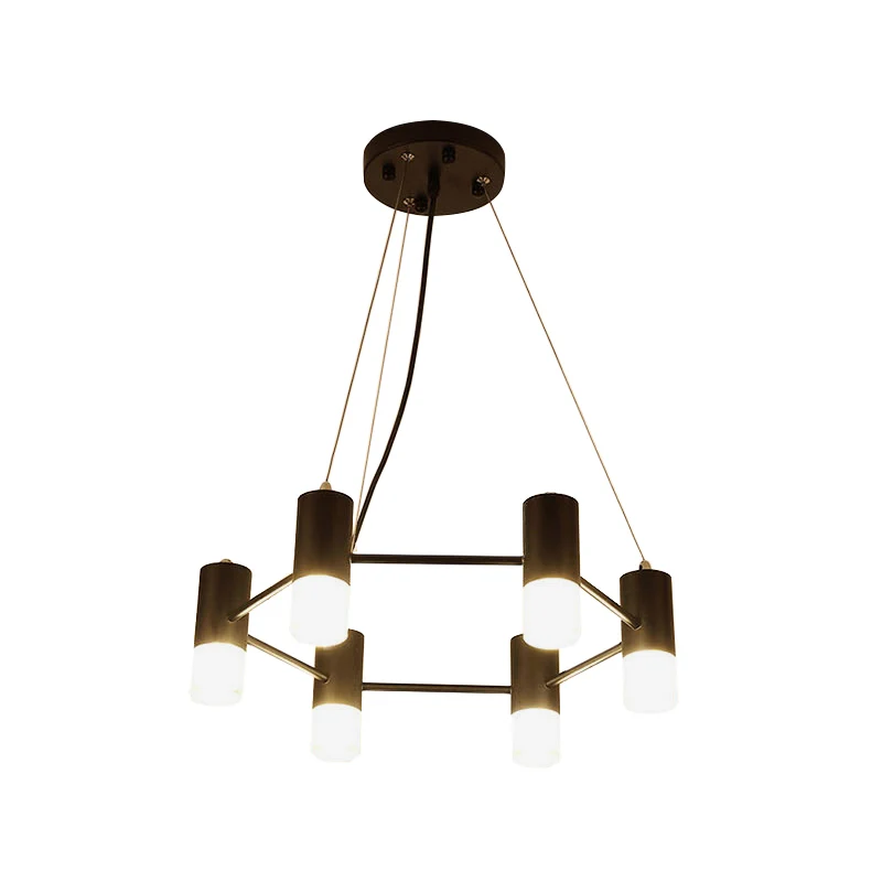Moderne honingraatvormige kroonluchter metalen zwarte hanglamp voor hotelwoonkamer Clearhalo