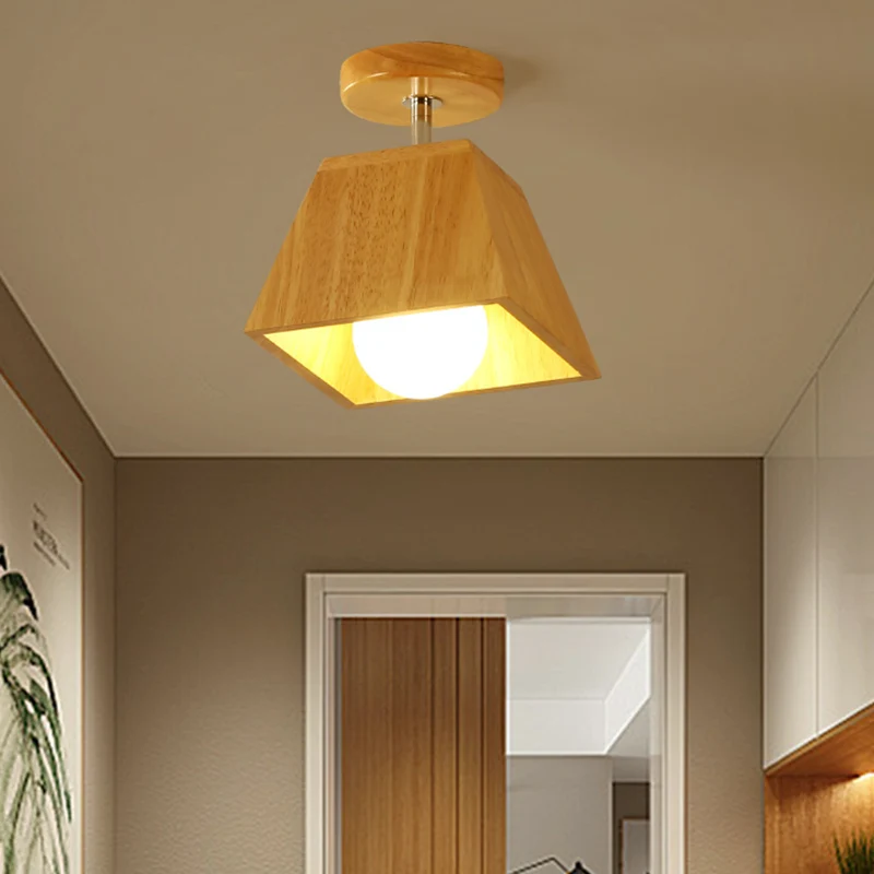 Moderne houten plafondlamp Simplicity 1-lichts inbouwlamp voor slaapkamer Clearhalo