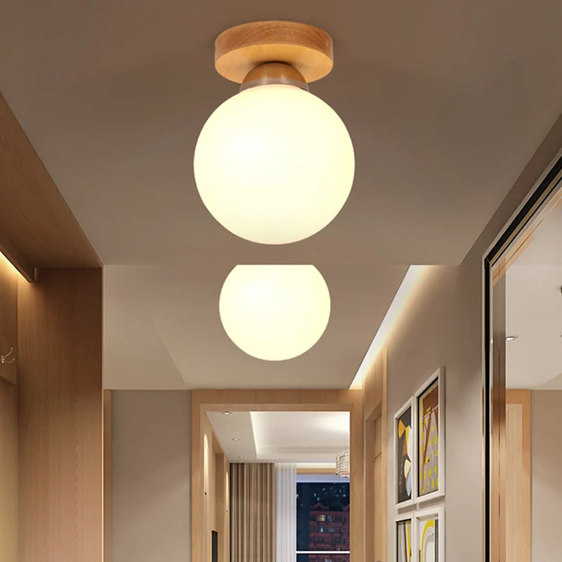 Moderne houten plafondlamp Simplicity 1-lichts inbouwlamp voor slaapkamer Clearhalo