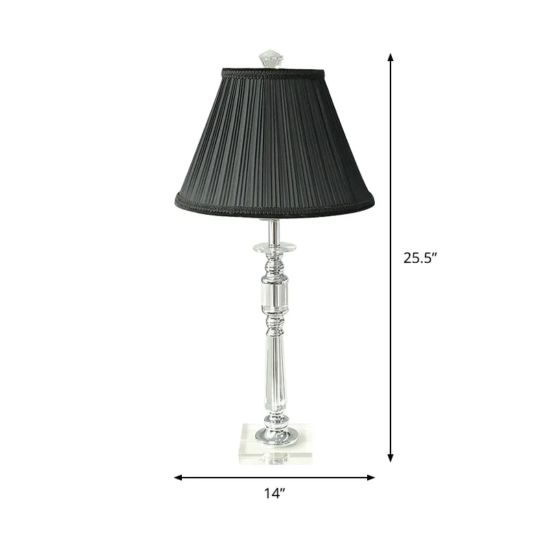 Moderne kandelaar nachtkastje licht helder kristalglas 1 lamp slaapkamer nachtkastje lamp zwart Clearhalo