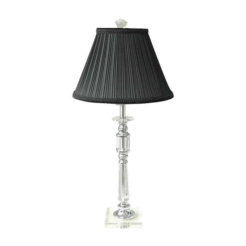 Moderne kandelaar nachtkastje licht helder kristalglas 1 lamp slaapkamer nachtkastje lamp zwart Clearhalo