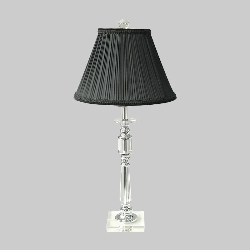 Moderne kandelaar nachtkastje licht helder kristalglas 1 lamp slaapkamer nachtkastje lamp zwart Clearhalo