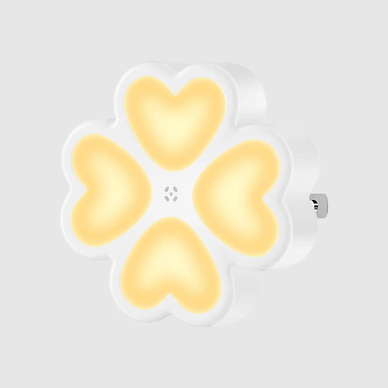Moderne LED-wandnachtlamp White Clover plug- nachtlamp met plastic kap Clearhalo