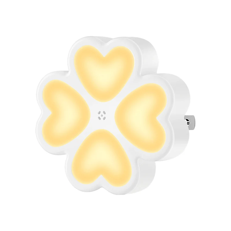 Moderne LED-wandnachtlamp White Clover plug- nachtlamp met plastic kap Clearhalo