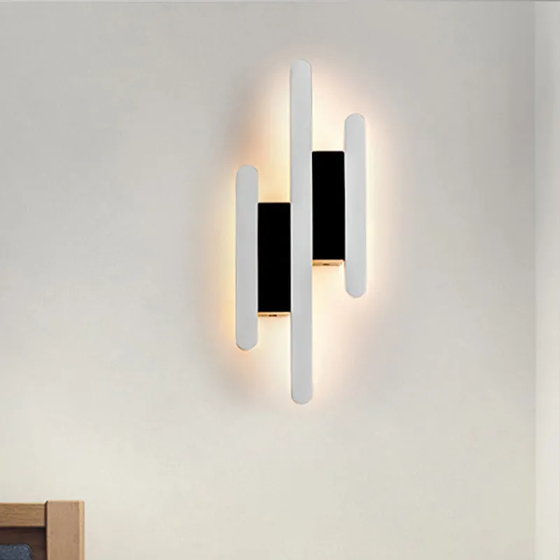 Moderne lineaire wandgemonteerde licht acryl witte LED-wandkandelaar warm/wit licht, 12,5"/16,5"/20,5" H Clearhalo