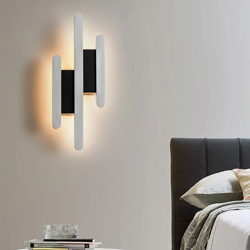 Moderne lineaire wandgemonteerde licht acryl witte LED-wandkandelaar warm/wit licht, 12,5"/16,5"/20,5" H Clearhalo