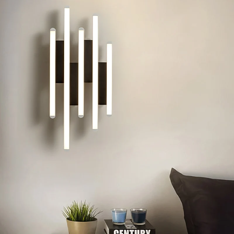 Moderne lineaire wandgemonteerde licht acryl witte LED-wandkandelaar warm/wit licht, 12,5"/16,5"/20,5" H Clearhalo