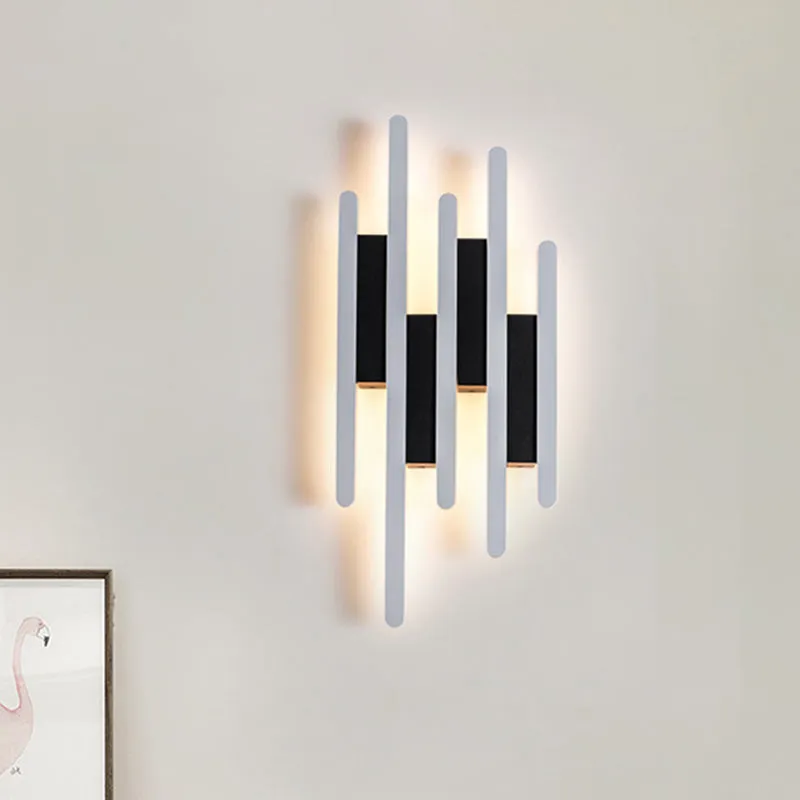 Moderne lineaire wandgemonteerde licht acryl witte LED-wandkandelaar warm/wit licht, 12,5"/16,5"/20,5" H Clearhalo