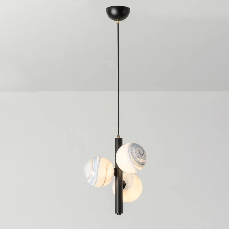 Moderne minimalistische lineaire kroonluchterlamp bolvormig matglas 3-lichts plafondkroonluchter Clearhalo