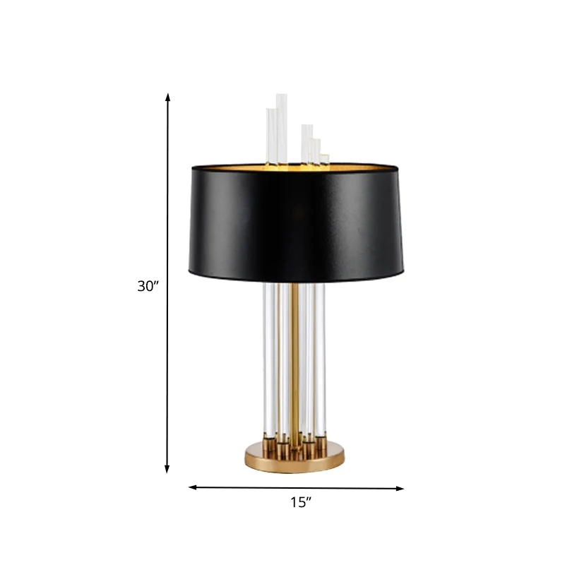 Moderne nachtkastjelamp van stof, helder kristal, leeslamp met 1 lamp goud Clearhalo